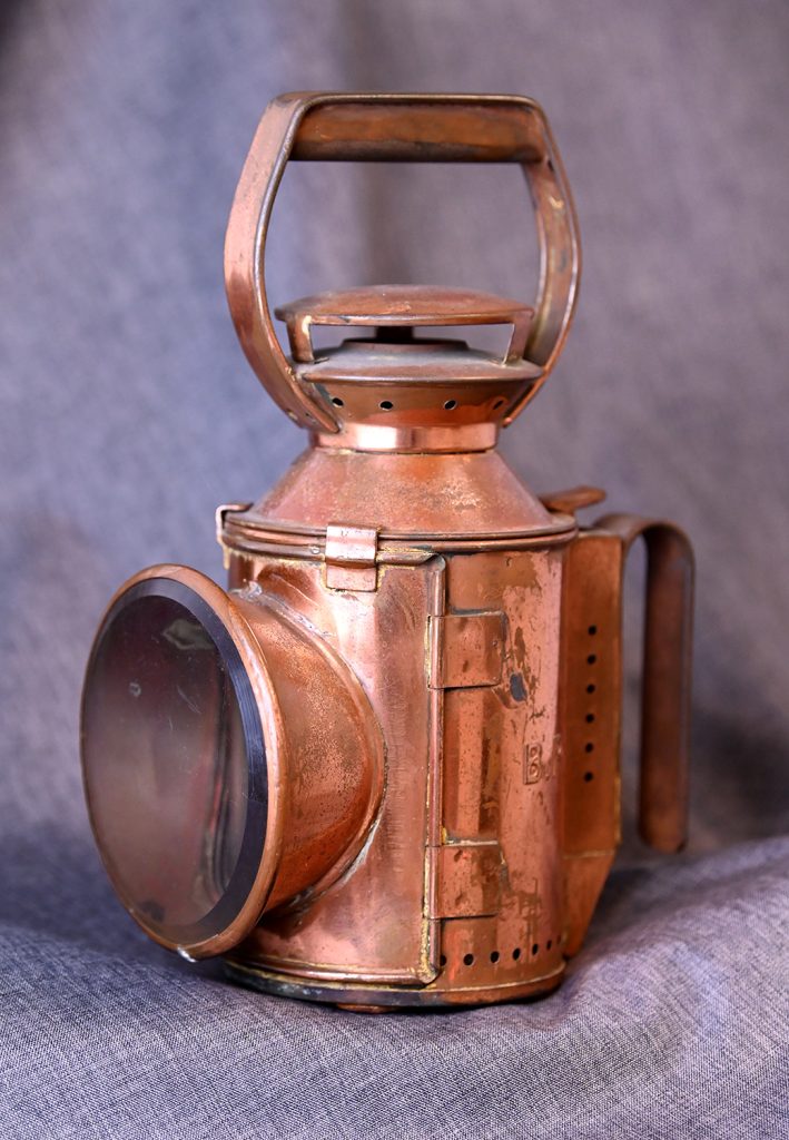 ABOVE: This copper, kerosene hand lantern, from British Railways, was reported to have come from General Dwight D. Eisenhower's personal train.