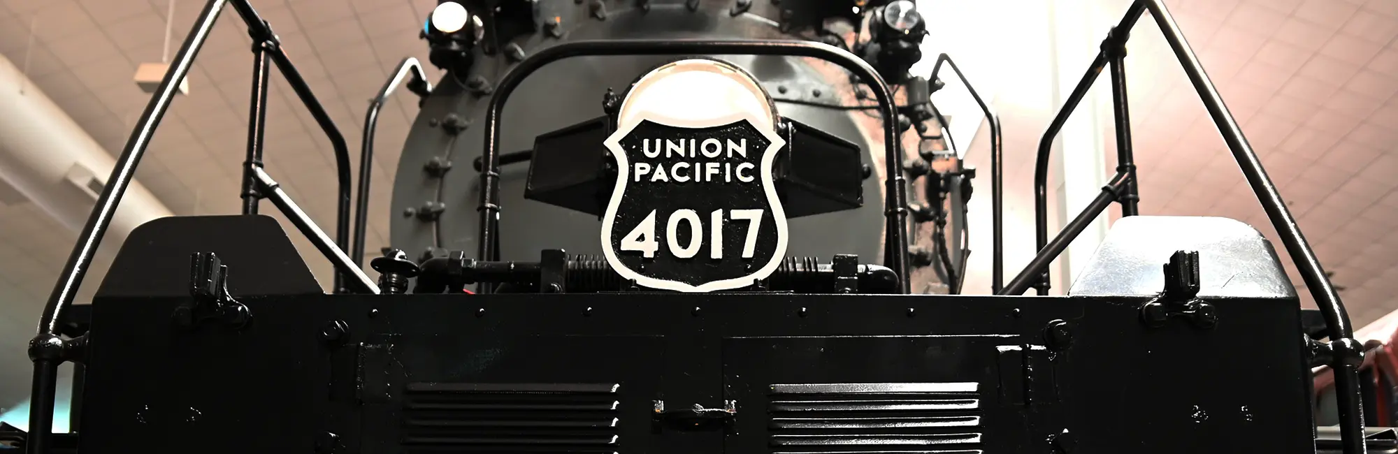 Front of Union Pacific Big Boy No. 4017 locomotive at the National Railroad Museum.